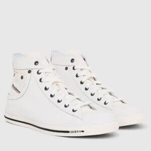 DIESEL "Magnete Exposure Iv W" Woman's White Leather Sneakers 7.5